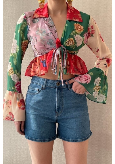 HLT Jeans Açık Mavi Kadın Lily Likralı Mom Fit Yüksek Bel Esnek 90's Kot Şort Lily-açmavi 001