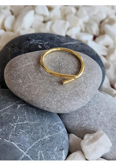 Eva Takı Store Paralel Çubuk Ayarlanabilir Gold Renk Çelik Yüzük Gold