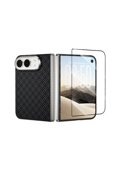 İphone Duo Benks Armorair Armorgrid Grand Combo Ön Arka Kevlar Karbon Kapak + Ekran Koruyucu Siyah