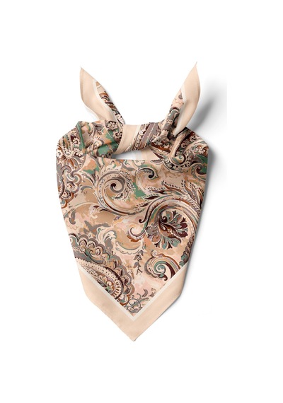 Etnic Vintage Desen Bandana/fular Bej