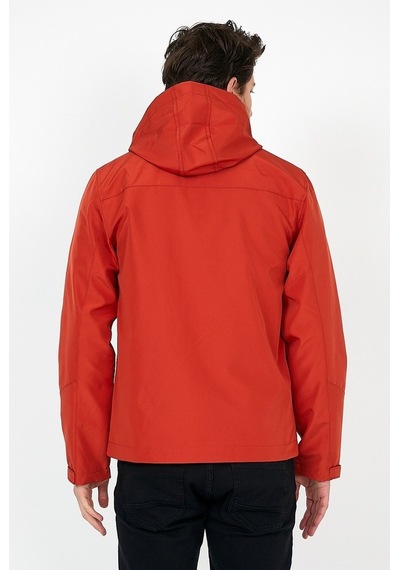 Sivaist Yeni Sezon Erkek Turuncu Softshell Kapüşonlu Iç Cepli Mont