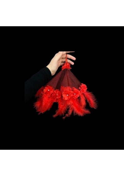 Gelin Mendili Tüylü Kırmzı