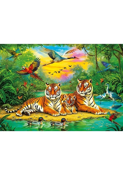 Ks Games 50 Parça Kaplan Ailesi Erkek Çocuk Puzzle/yapboz - 5 Yaş Üzeri - 31756