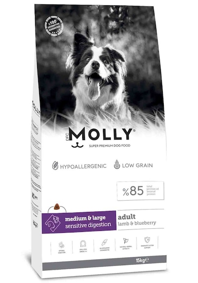 Molly Kuzu Etli ve Yaban Mersinli Orta ve Büyük Irk Yetişkin Köpek 15 KG