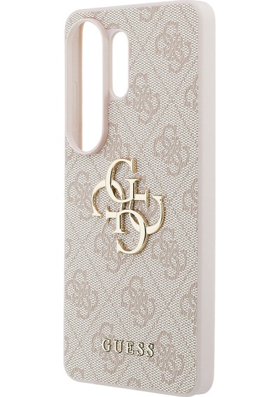 Galaxy S26 Ultra Uyumlu Kılıf Guess Lisanslı Pu Deri Büyük Metal Logo Dizaynlı Kapak Pembe