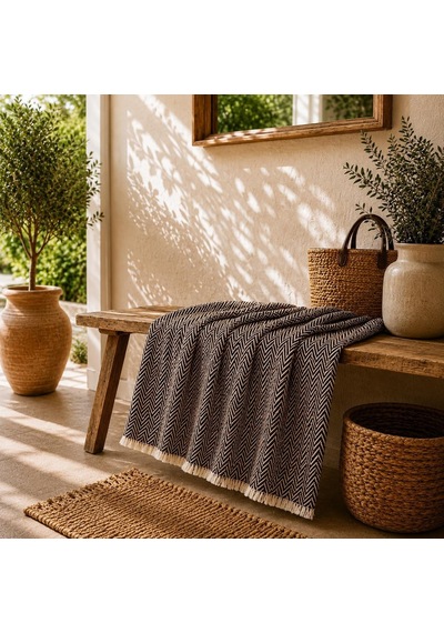 Premium Pamuklu Lilyana Koltuk Örtüsü 170x210 Cm, Çift Taraflı Dekoratif Şal, Tekli, Üçlü, Kanepe, Çekyat Ve B Genel