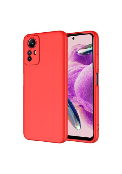 Xiaomi Redmi Note 12s Kılıf Yumuşak Silikon Kamera Korumalı Lansman Pazarplus Kırmızı