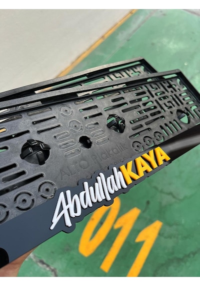 Kişiye Özel Plakalık Yazılı 3d Pleksi Sarı Beyaz Renkte