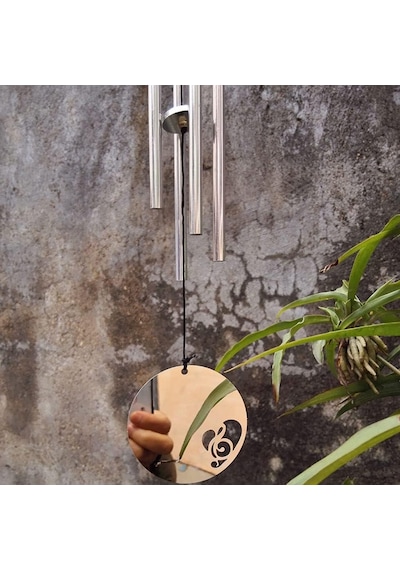Feng Shui Mandala Temalı Rüzgar Çanı Dış Mekan Bahçe Balkon Süsü Yeni Ev & Arkadaş Hediyesi 60 Cm.
