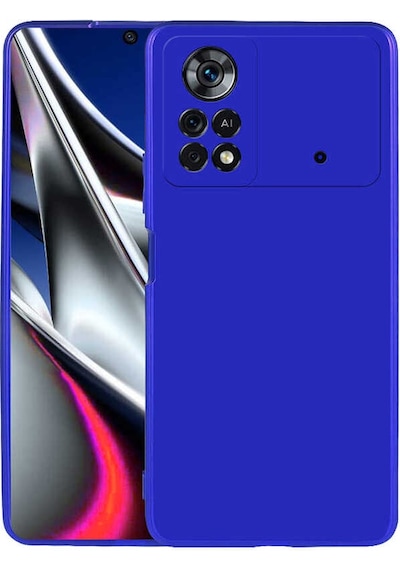 Xiaomi Poco X4 Pro 5g Kılıf Zore Premier Silikon Kapak Saks Mavi