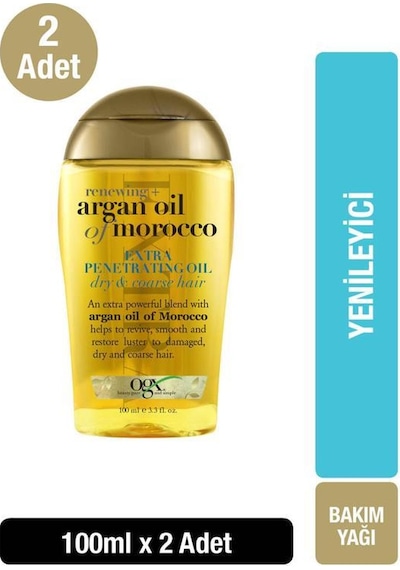 OGX Argan Oil of Morocco Yenileyici Sülfatsız Saç Bakım Yağı 100 ml x2