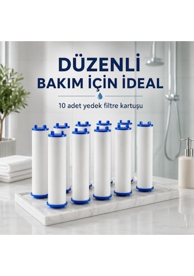 Sogud Duş Filtresi Yedek Kartuş - 10'lu Paket - Filtreli Duş Başlığı Ve Arıtmalı El Duşu İle Uyumlu - Kireç, Tortu Ve Kalıntıları Azaltmaya Yardımcı Kolay Değiştirilebilir Banyo Filtre Seti