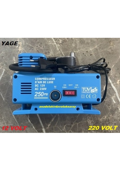 Yage 220 Volt Mini Kompresör 12 Volt Güçlü Kompresör Hava Kompresör 250 Psi Diğer