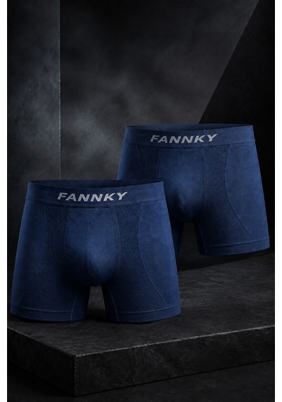 Fit Women Erkek Rahat Esnek Seamless 2 Li Lacivert Boxer