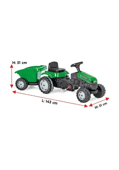 Pilsan Active Römorklu Pedallı Traktör 07-316 Yeşil