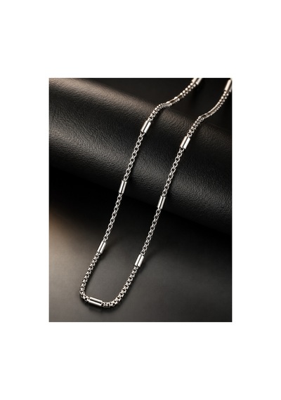 Çelik Renk Atmaz Zincir Erkek Kolye 60cm 2mm Gümüş - 909063041 Gümüş