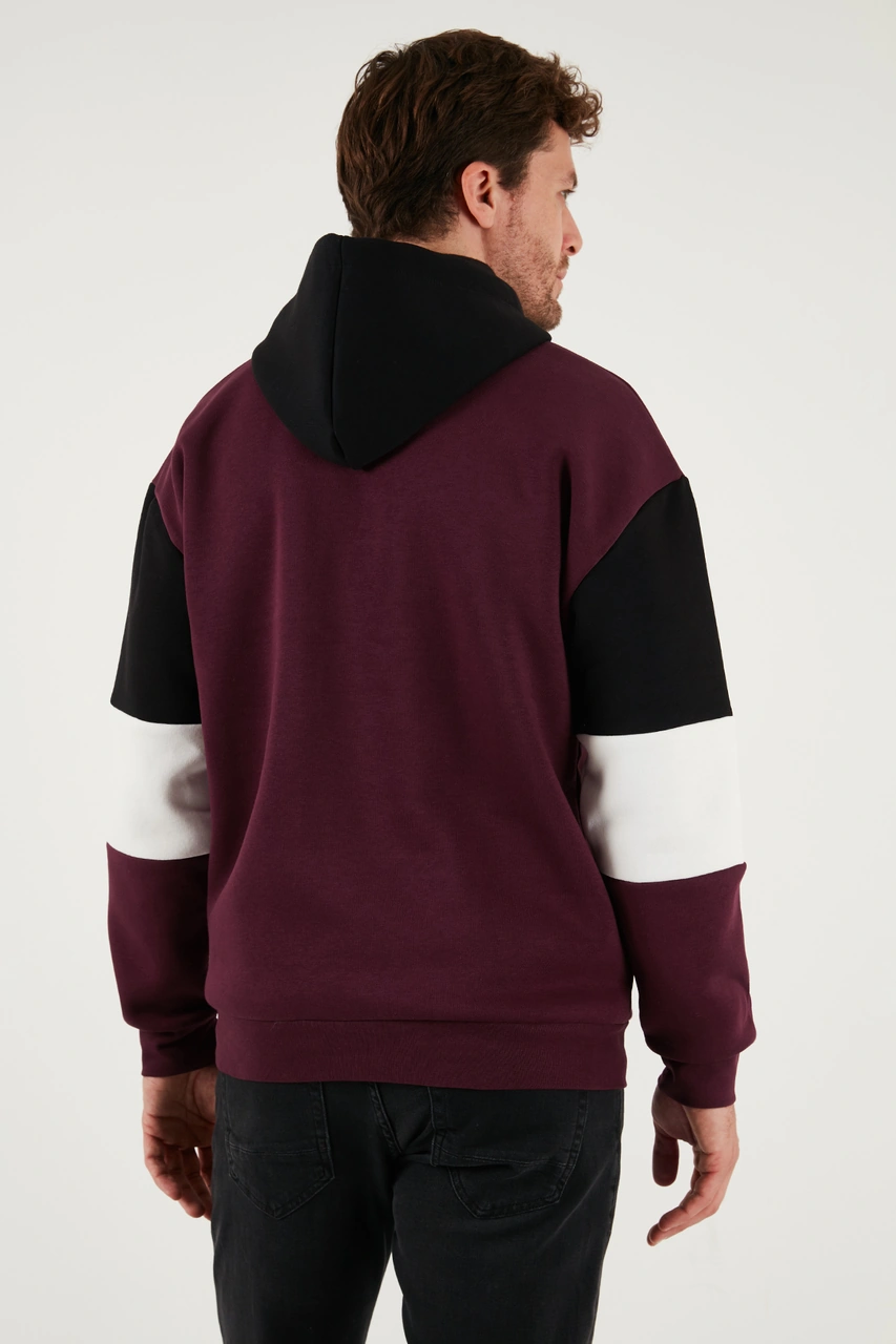 Buratti Pamuklu Relaxed Fit Kapüşonlu Içi Tüylü Yumuşak Şardonlu 2' Li Paket Erkek Sweat 5905299S2 Ekru-Vişne