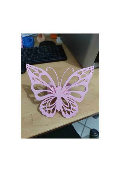 Lüks Dekoratif Kelebekli Perde Bağı - 3d Tasarım Fon Perde Tutucu Kelepçe 2 Adet Pembe