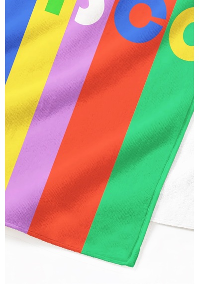 Renkli Çizgili Retro Disco Tipografik Plaj Havlusu-modern Pop Art Çok Hızlı Kuruyan Mikrofiber Havlu Eski Leylak