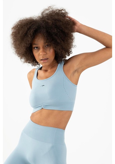Maraton Active Slimfit Kadın Atlet Yaka Kolsuz Koşu Sisli Mavi Bra 813090-sisli Mavi Açık Mavi