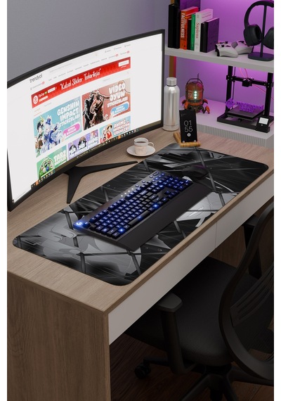 Ao No Exorcist Blue Exorcist Anime V3 - 90x40 Xxl Gaming Kauçuk Kaymaz Taban Mouse Pad Fare Altlığı