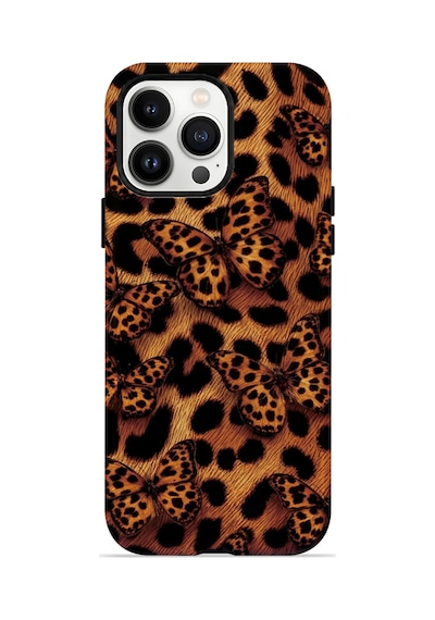Velvoria Valestra Kelebekli Leopar Apple iPhone Uyumlu 14 Pro Darbe Korumalı Kılıf Valestra Select - Kelebekli Leopar