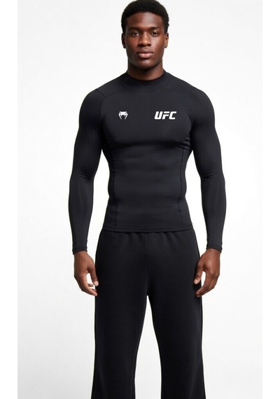 Premium Ufc Siyah Uzun Kol Compression Erkek T-shirt Spor Gym Fitness Boks Kickboks Mdl11 Siyah