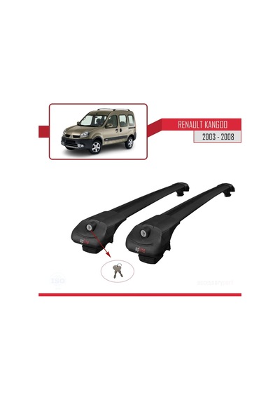 Renault Kangoo 2003-2008 Arası İle Uyumlu Ace-1 Ara Atkı Tavan Barı Siyah
