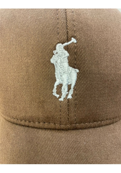 Hamze Polo Nakışlı Gabardin Kumaş Unisex Cap Şapka Kahverengi