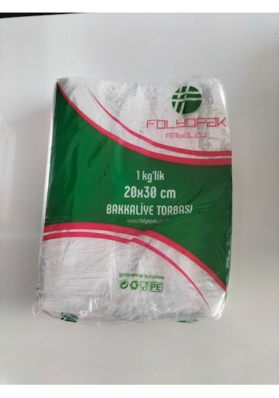 Folyopak Ambalaj Kalın Şeker Bakliyat Yumurta Poşeti 1 KG 20 x 30 CM