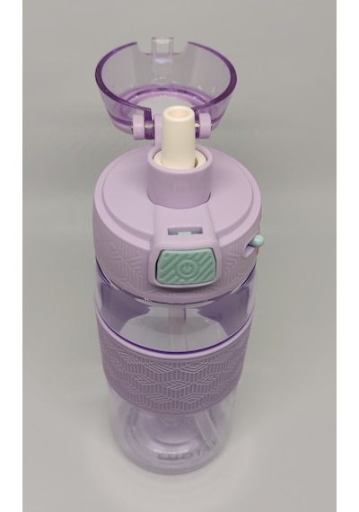 Shotay St-7202 600ml Tritan Mor Şeffaf Matara Taşıma Aparatlı Mor