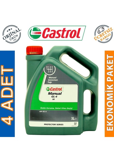 Castrol Manual 90 GL-4 Şanzıman ve Diferansiyel Yağı 4 x 3 L