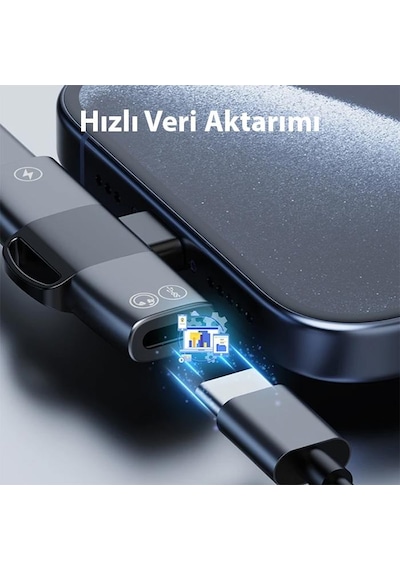 Polham Type C To 2x Type C Girişli Şarj Ve Kulaklık Çoğaltıcı Adaptörü, 30w Şarj Destekli Çoğaltıcı