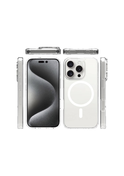 Nourthkiingdom Apple Uyumlu iPhone 16 Pro Max Kılıf Magsafe Şarj Özellikli Şeffaf Sert Pc Nrtk Embos Kapak-şeffaf Şeffaf