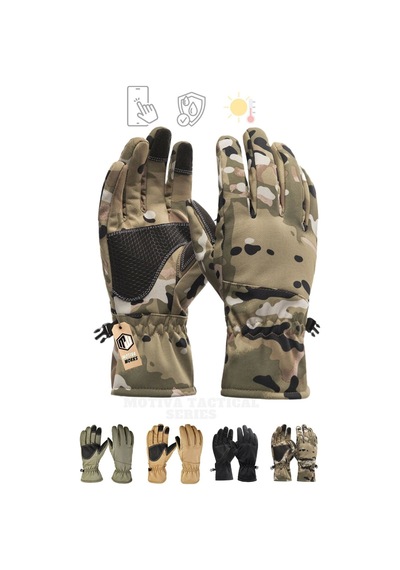 Lenscape Su Geçirmez Softshell Multicam Motosiklet Taktik Askeri Spor Kışlık Kar Balıkçı Eldiveni