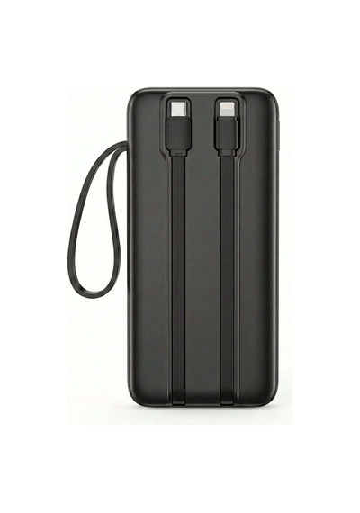 Ven-dens Vd-pb060 10000 Mah Premium Power Bank Dahili Çift Kablolu Siyah
