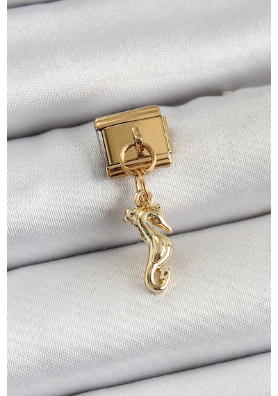 Nova Bazaar 316l Çelik Sallantılı Deniz Atı Model Gold Renk Nomination Charm Altın