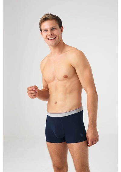 U.S. Polo Assn. Erkek Lacivert Tekli Boxer 80621 Baskılı