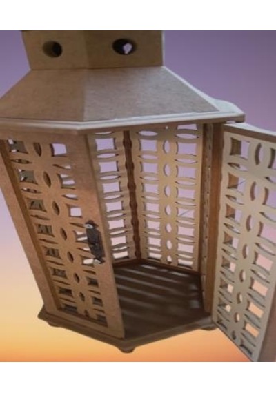 Hobi Adn Dekoratif Fenerlik Ahşap Mdf Cnc Ham Kesim Klipsli Antik Menteşe El Yapım Altın - Kahverengi