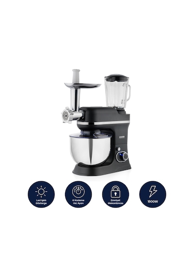 Schafer Prochef Master Multi Kıyma Aparatlı 1500 W Stand Mikser 5 L-antrasit
