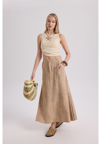 Mai Collection Mai Studios Co. Garias Cepli Uzun Batik Desenli Vizon Etek Vizon