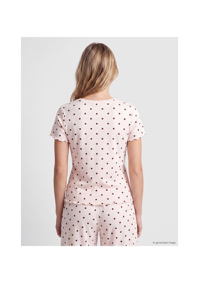 Lcw Dream Pembe Puantiyeli Kadın Pijama Takım