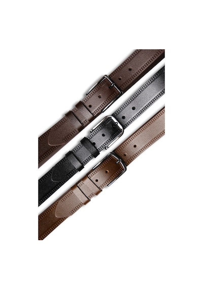 Mft Leather Hakiki Deri Erkek Kemer Çift Dikişli, 4cm, Kahve 8791 Kahve