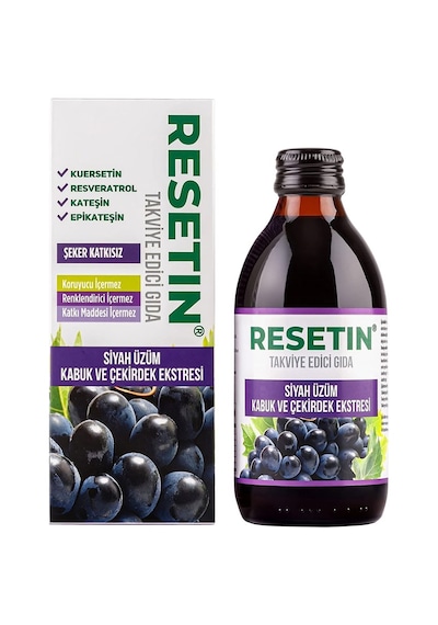 Resetin Siyah Üzüm Kabuk Ve Çekirdek Ekstraktı 250 Ml