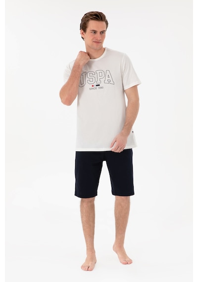 U.S. Polo Assn. Erkek Bisiklet Yaka Beyaz Pijama Takımı 50309291-VR013