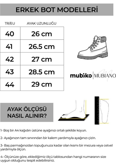 Mubiano Hakiki Deri Mbcn1-s Siyah Kauçuk Taban Lastik Detaylı Erkek Bot & Postal Siyah