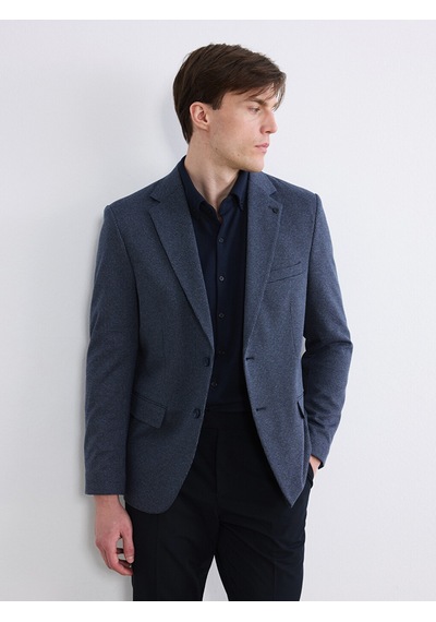 Lcw Busıness Lacivert Slim Fit Klapa Yaka Desenli Erkek Blazer Ceket