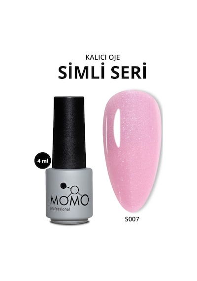 Momo Professional Kalıcı Oje S007 Simli Açık Pembe 4 Ml