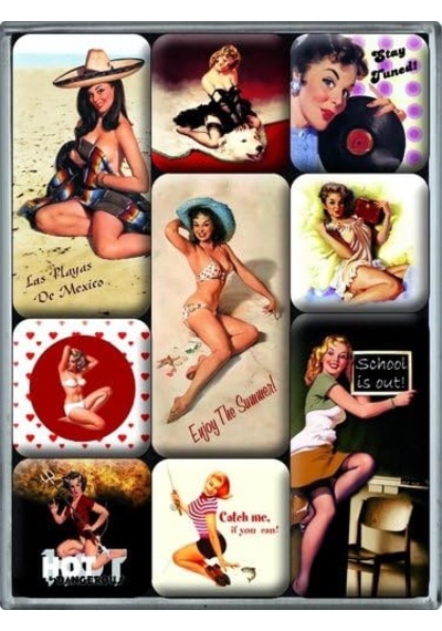 Nostalgic Art Pin-up Beach Magnet Set