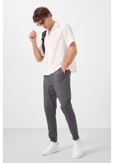 Tommylife Antrasit Standart Fit Dokuma Hafif Esnek Chino Erkek Pantolon - 82177 Antrasit